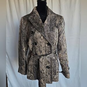 dressbarn Snakeskin Patterned Trench Coat